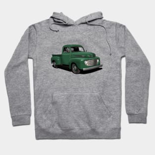 1950 Ford F1 Pickup Truck in dark green Hoodie